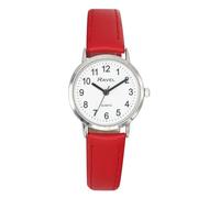 Ravel - Reloj unisex clásico diario - Cuarzo analógico - R0129, Esfera roja/plateada/blanca con números, Women's - 27mm case, Correa