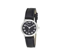Ravel - Reloj Unisex de Correa de fácil Lectura con números Grandes - Negro/Tono Plateado/Esfera Negra