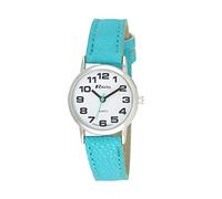 Ravel - Reloj Unisex de Correa de fácil Lectura con números Grandes (pequeño) - Azul Claro/Tono Plateado/Esfera Blanca