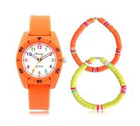 Ravel - Set de Reloj Surfer (5 ATM) y Pulsera Elástica para Niños - Cuarzo Analógico - R2246 - Naranja/Verde