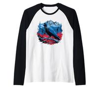 Raven Bird Mountain Forest Wilderness Nature Gothic Art Camiseta Manga Raglan