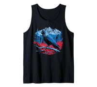 Raven Bird Mountain Forest Wilderness Nature Gothic Art Camiseta sin Mangas