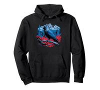 Raven Bird Mountain Forest Wilderness Nature Gothic Art Sudadera con Capucha