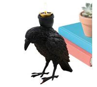 Raven Candle Holder, Gothic Crow Candlestick Holders, Decorative Candlestick Stand, Elegant Black Finish, Metal Construction, Table Centerpiece Decor for Apartment, Bedroom, Hotel, Lobbies, Balconies