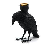 Raven Candle Holder, Gothic Crow Candlestick Holders, Decorative Candlestick Stand, Halloween Table Centerpiece Decor For Apartment, Bedroom, Hotel, Balcony, Banquet, 4.65x2.68x6.1 In