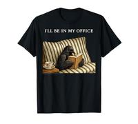 Raven Estaré En Mi Oficina Edgar Allen PoE Crow Bookworm Camiseta