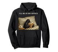 Raven Estaré En Mi Oficina Edgar Allen PoE Crow Bookworm Sudadera con Capucha