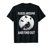 Raven Graphic Flock Around and Find Out - Camiseta divertida Camiseta