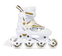RAVEN Patinaje en línea Profession Ajustable y cambiable tamaño para Adultos niños Hombres Mujeres Blanco/Oro, 35-39(23cm-25,5cm)