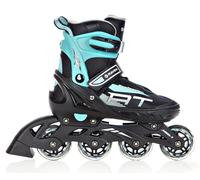 RAVEN Patinaje en línea Profession Ajustable y cambiable tamaño para Adultos niños Hombres Mujeres Negro/Menta, 35-39(23cm-25,5cm)