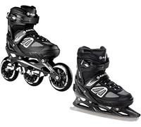 RAVEN Patines en línea Patines en línea Opcional como 2en1 Advance Big Wheels Ajustable (Negro con Cuchillas, 35-39)