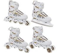 RAVEN - Patines en línea/Patines/Patines en línea/Patines de Ruedas/Patines de Hielo Profession Blanco/Oro Ajustable, 35-39(22,5cm-25cm)
