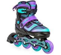 Raven - Patines para niñas, niños, Adultos, niños: Patines con Ruedas 2 en 1 con Cuchillas de Patinaje sobre Hielo, Ajustables, Drill Violet/Mint sin Patines, 34-37 (21,5-24 cm)