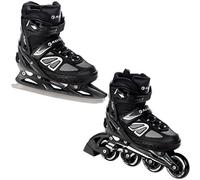 Raven - Patines para niñas, niños, Adultos, niños - Patines con Ruedas - Advance 2 en 1 con opción de Patines de Hielo - Black con Patines, 38-42 (25-27,5 cm)