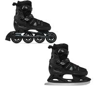 Raven - Patines para niñas, niños, Adultos y niños: Patines en línea 2 en 1 con Patines de Hielo, Ajustables, Pulse, Pro Black, 37-40 (23,5-26 cm)
