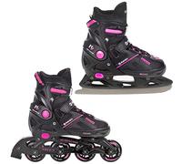 Raven - Patines para niñas, niños, Adultos y niños: Patines en línea 2 en 1 con Patines de Hielo, Ajustables, Pulse, Black/Fuchsia, 37-40 (23,5-26 cm)