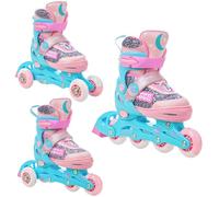 Raven - Patines para niñas y niños, Adultos - 3 en 1 con Ruedas en línea, para Aprender - Ajustables - ETTA Blue/Pink, 34-37 (21,5-24 cm)