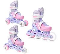 Raven - Patines para niñas y niños, Adultos - 3 en 1 con Ruedas en línea, para Aprender - Ajustables - Loret Lila/Pink, 34-37 (21,5-24 cm)
