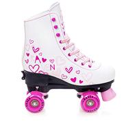 Raven - Patines para niñas y niños, Adultos, Patines en línea, Freno de PVC Resistente, Ruedas de Goma, Trista White/Pink, 39-42 (25-26,5 cm)