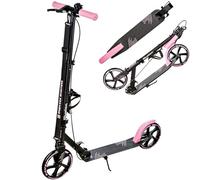 Raven - Patinete para niños y Adultos - Scooter - Patinete Freestyle - Plegable, Ajustable, Correa de Transporte, Timbre, portabotellas - Illusion Pink con Freno de Mano, Ruedas de 200 mm