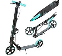 Raven - Patinete para niños y Adultos - Scooter - Patinete Freestyle - Plegable, Ajustable, Correa de Transporte, Timbre, portabotellas - Illusion Mint con Freno de Mano, Ruedas de 200 mm