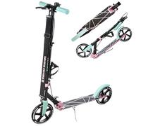 Raven - Patinete para niños y Adultos - Scooter - Patinete Freestyle - Plegable, Ajustable, Correa de Transporte, Timbre, portabotellas - Estelle con Freno de Mano, Ruedas de 200 mm