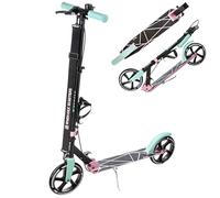 Raven - Patinete para niños y Adultos - Scooter - Patinete - Plegable, Ajustable, Correa de Transporte, Timbre, portabotellas - Estelle con Freno de Mano, Ruedas de 200 mm