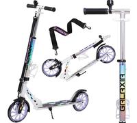 Raven - Patinete para niños y Adultos - Scooter - Patinete Freestyle - Plegable, Ajustable, Correa de Transporte, Timbre, portabotellas - Galaxia Holo sin Freno de Mano, Ruedas de 200 mm