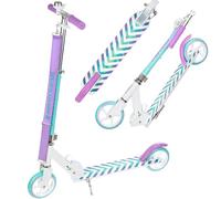 Raven - Patinete para niños y Adultos - Scooter - Patinete - Plegable, rodamientos ABEC-9, Manillar Ajustable en 4 Posiciones - Pastelle White/Mint sin Freno de Mano, 145 mm