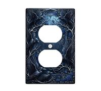 Raven - Placa de pared dúplex con diseño de rama de rosa oscura gótica para Halloween, plástico, tamaño estándar, doble toma de corriente, para sala de estar, dormitorio, decoración de oficina en casa