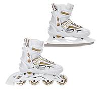 Raven Profession - Patines en línea 2 en 1 (25 cm - 27,5 cm), Color Blanco y Dorado