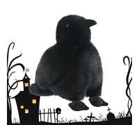 Raven Stuffed Animal - 6 pulgadas Hugging Stuffed Animal Throw Pillow, Halloween Plush Crow Toy| for Kids 3+ Years Bedroom Living Room Nursery Shelf Party Decor