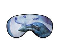 Raven Wolf Moon Soft Eye Mask Cover Sombreado eficaz Blindfold Comfort Sleep Mask con correa elástica ajustable