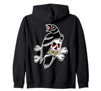 Raven x Skull and Crossbones - Flash de Tatuaje Tradicional Sudadera con Capucha