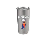 Ravencoin Logo Criptomoneda PoW Minería Raven Coin Mine RVN Vaso térmico de acero inoxidable de doble pared