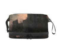 Ravens Before Broken Castle - Bolsa de cosméticos de doble capa para mujeres y niñas, neceser de viaje para maquillaje, práctica bolsa organizadora con compartimento para cepillos, multicolor,