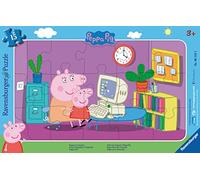 Ravensburger Puzzle de marcos - Peppa Pig: Peppa en el ordenador, 15 piezas