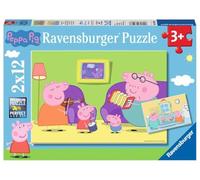 Ravensburger - 07596 - Puzzle - En casa Peppa Pig - 2 x 12 Piezas