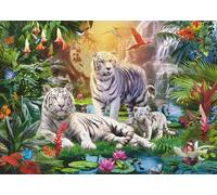Ravensburger 12000886 - Familia del tigre blanco - puzzle 1000 piezas - puzzle adultos y niños a patir de 14 años, puzzle animales