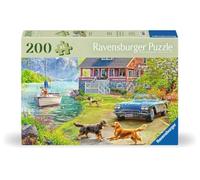 Ravensburger 12001370 - Casa de Verano Junto al Lago - Puzzle para Personas Mayores, con 200 Piezas de puzle Extra adherentes, Gran Imagen y Base para Rompecabezas