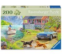 Ravensburger 12001370 - Casa de Verano Junto al Lago - Puzzle para Personas Mayores, con 200 Piezas de puzle Extra adherentes, Gran Imagen y Base para Rompecabezas