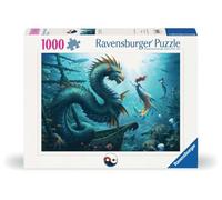 Ravensburger 12001434 Enchanted Depths: Dragon, Mermaid and Turtles-Puzzle de 1000 Piezas, para Adultos y niños a Partir de 14 años