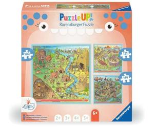 Ravensburger 12004005 UP Historia, 12004005-3 Puzzles con 100, 121, 144 Piezas para Combinar y con Cuaderno de Conocimiento Adicional, para niños de 6 años