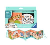 Ravensburger 2004856 4856 Play+ Mein allererstes Wild Tiere, Leporello para la posición prona, Libro de Tela, Libro de Peluche, Borde de Cuna, Protector de Cuna