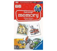 Ravensburger 20647 - Vehículos Memory® ¿por qué? ¿por qué? El clásico Juego para 2-6 Jugadores, Juego Infantil para Todos los Fans de vehículos a Partir de 4 a 7 años