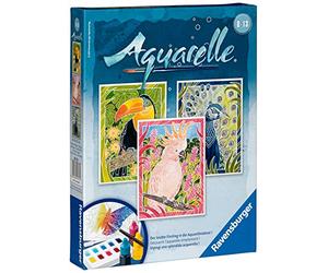 Ravensburger 29313 -Juego de pintura a la acuarela diseño "Aves exóticas", 18 x 24 cm [Importado de Alemania]