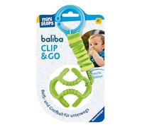 Ravensburger 4592 baliba Clip & Go - Pelota Flexible con Enganche para sujetarla y morder Mientras te diviertes Mientras viajas, Juguete para bebés a Partir de 0 Meses, Color Verde