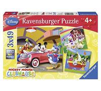 Ravensburger-9247 Mouse Mickey Puzzle Triple 3x49 Piezas, Color Azul, Rojo, 5+ (9247)