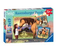 Ravensburger Adventure on Horses - Juego de rompecabezas de 3 x 49 piezas para ni os - 08068 - Cada pieza es nica. Las piezas encajan perfectame
