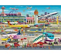 Ravensburger Airport Central - Rompecabezas XXL de 150 piezas para niños, explora una atractiva escena de aviación, promueve la concentración y la creatividad, certificado FSC